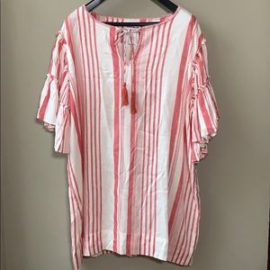 For The Republic Striped Bell Sleeve Boho Dress XL
